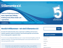 Tablet Screenshot of 5elemente-ev.de